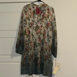 Floral Silk Johnny Was Dress